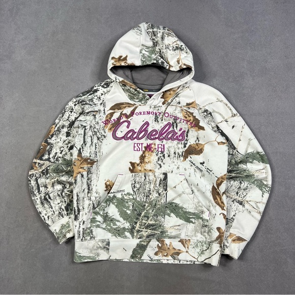 Cabela's Gray and Pink Hoodie - Picture 1 of 4